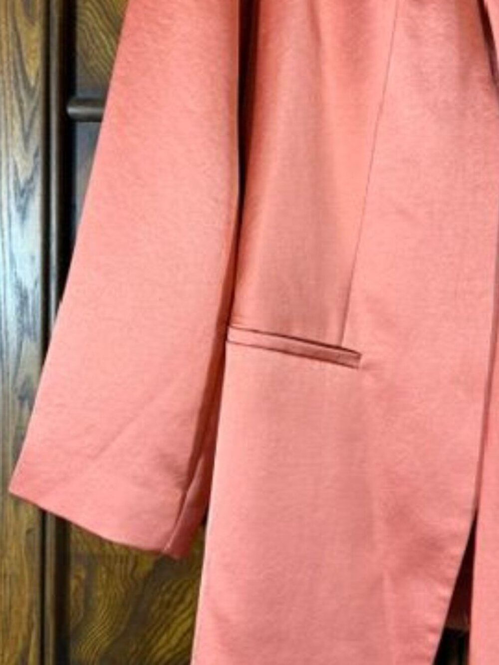 Express Sunset Premium Satin Tie Belt Notch Collar Blazer - Picture 3 of 6